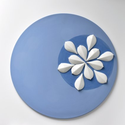 Modrý porcelánový obraz - Purely Flow