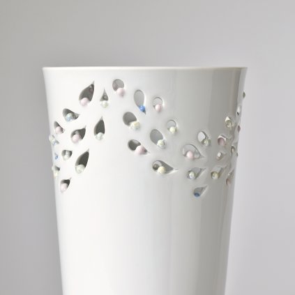 Porcelánová váza perleťové kapky velká