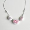 Oblázky porcelánový náhrdelník růžový