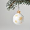 porcelánová vánoční ozdoba baňka se zlatem