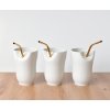 Porcelánové pohárky se zlatým brčkem design SarkaS porcelán