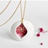 porcelánový náhrdelník červený se zlatem