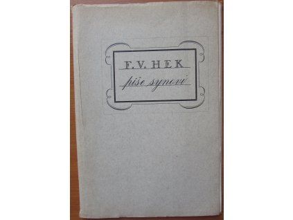 F. V. Hek píše synovi