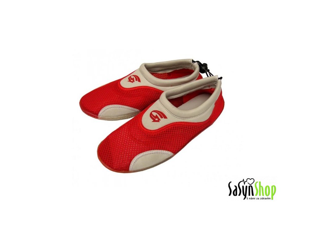 Dětské neoprenové boty do vody Alba, červeno bílé