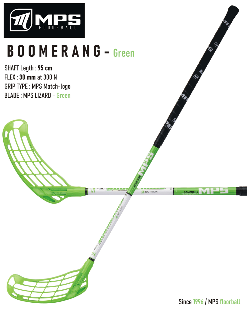 Florbalová hokejka MPS Boomerang Green Varianta: PRAVÁ - pravá ruka dole