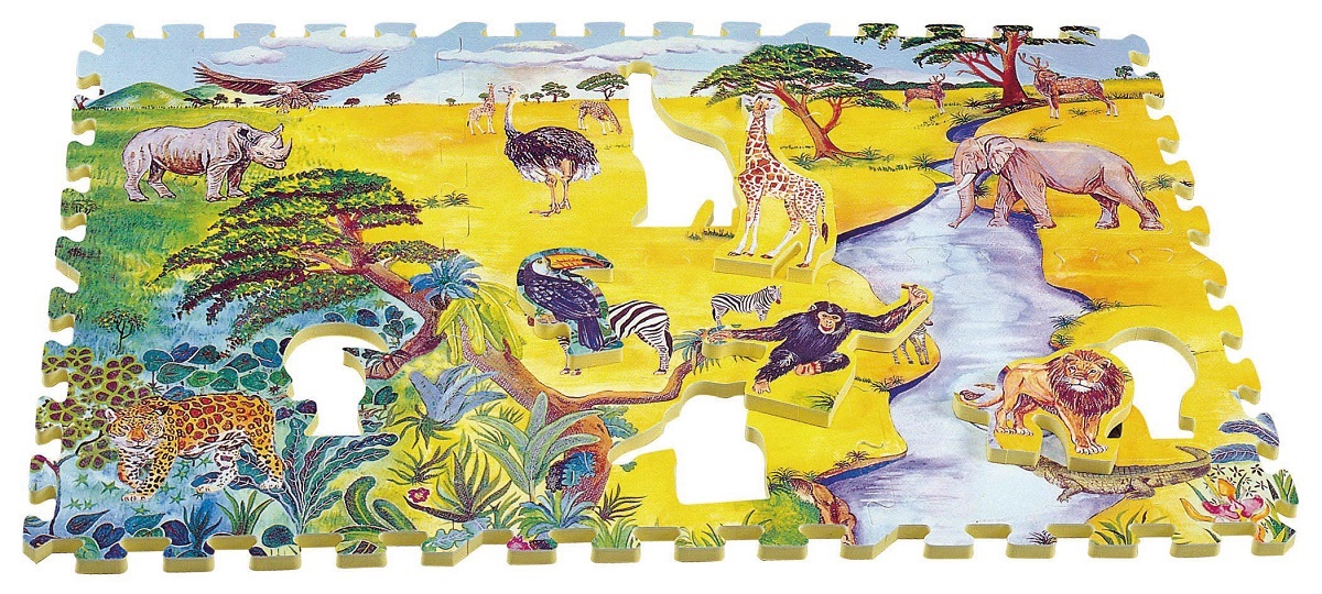 Pěnové puzzle Afro zvířata - PN 100