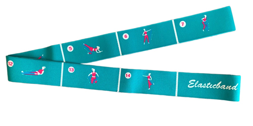 Elastic Band 85x5cm Aerobic guma Barva: Zelenomodrá