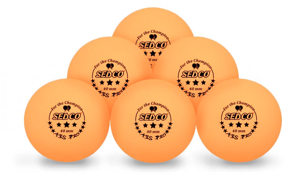 Míčky na stolní tenis SEDCO for CHAMPION 3*** CELL FREE 6ks Barva: Oranžová