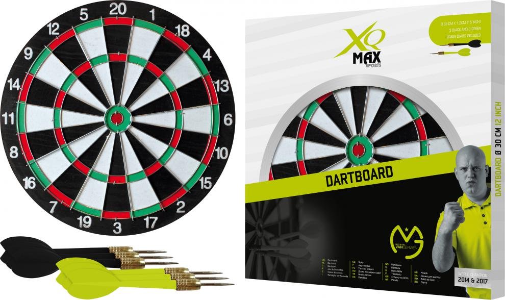 Šipky s terčem XQ-MAX MVG Dartboard 30 cm - SET