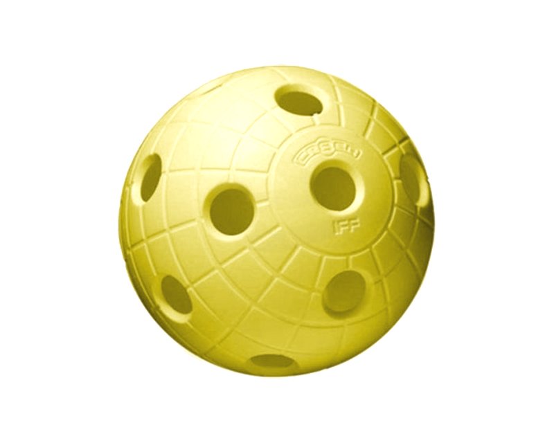 Florbalový míček UNIHOC CRATER Barva: Žlutá