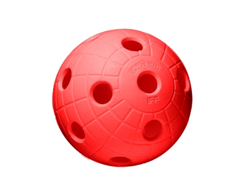 Florbalový míček UNIHOC CRATER Barva: Červená