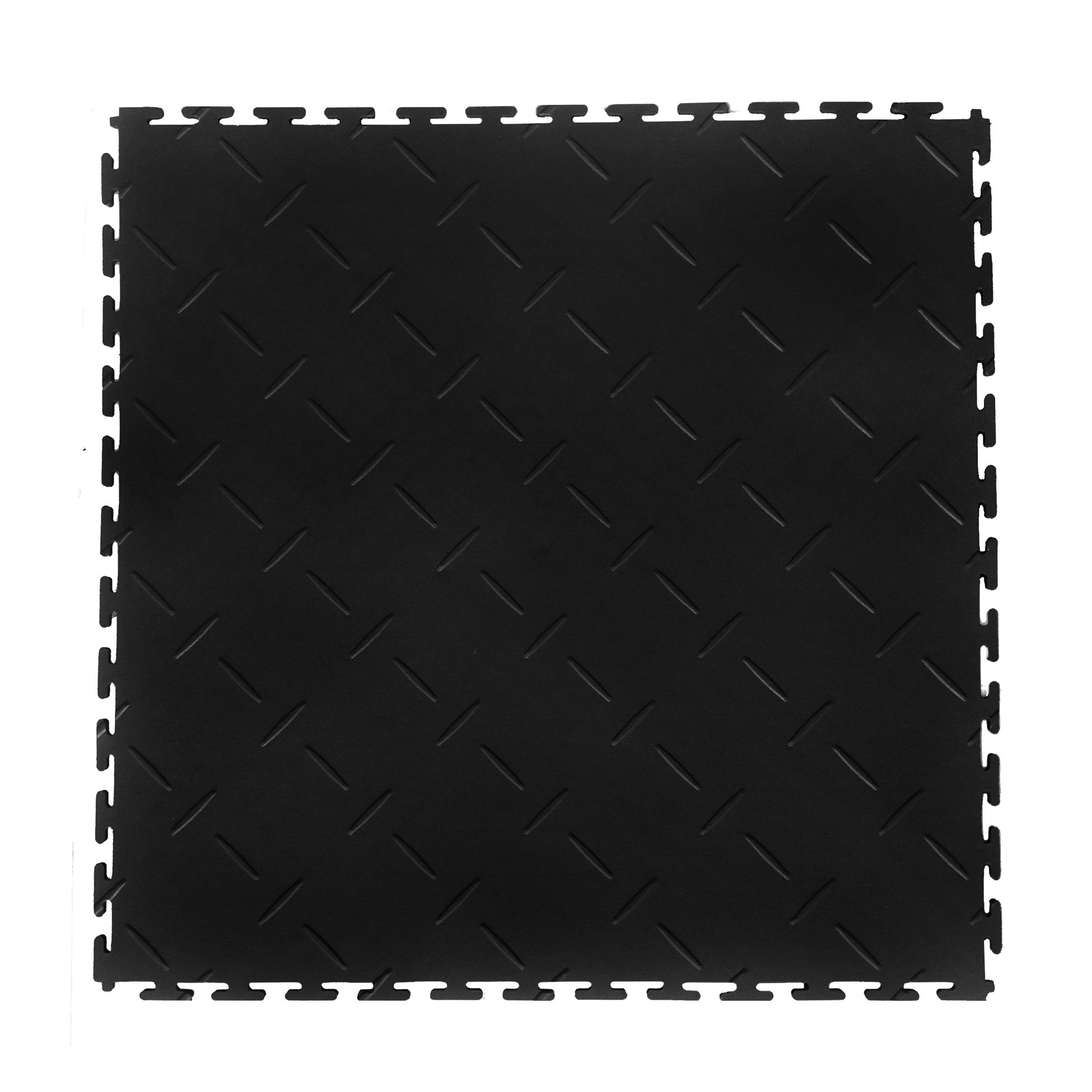 PVC podlaha do garáží, skladů, hal ,tělocvičen ECO - T LOCK - DIAMOND - 498x498x6,5 mm Barva: Černá