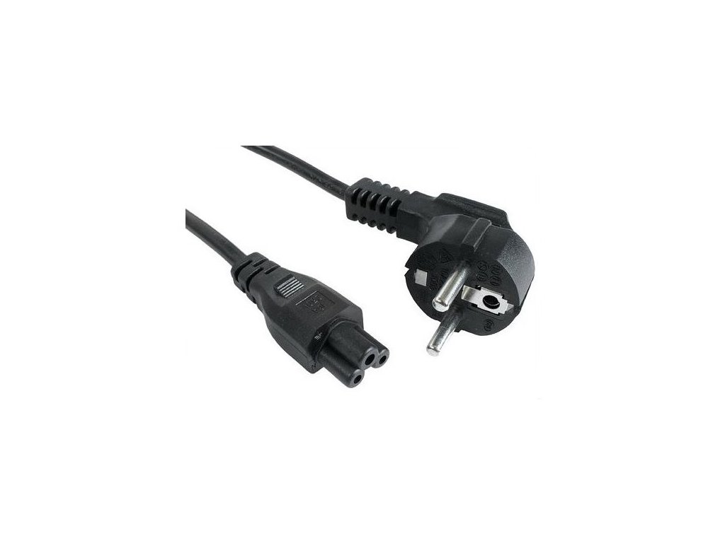 Kabel síťový napájecí 230V EU 3PIN, délka 1,8m (koncovka Mickey Mouse, trojlístek)