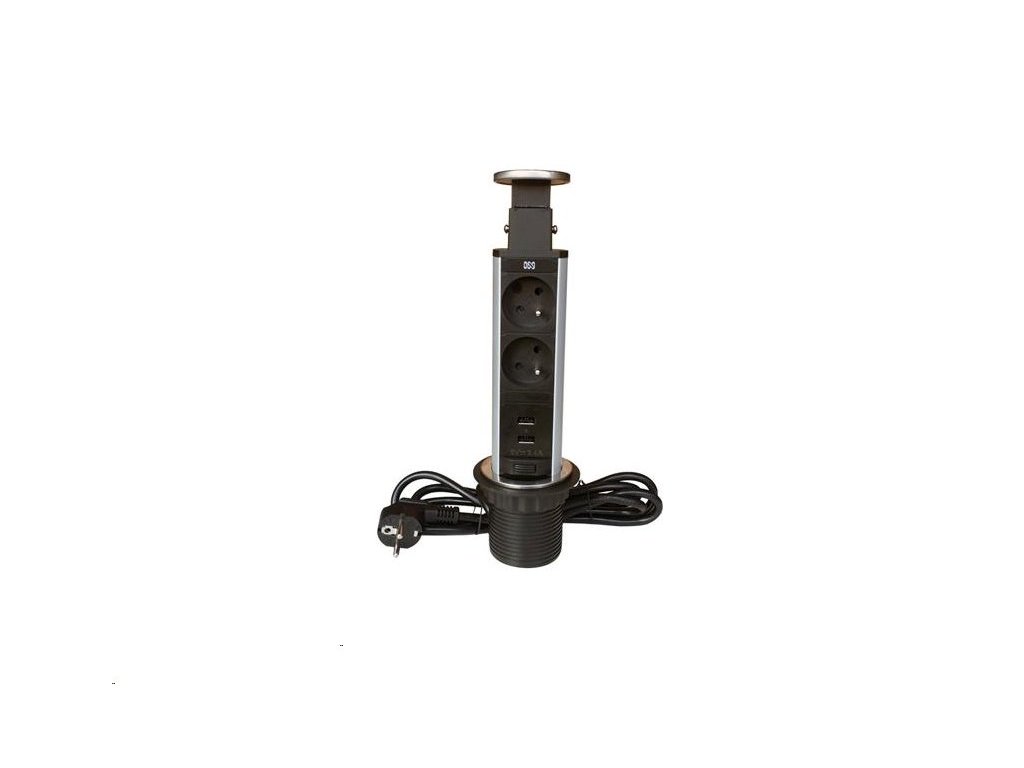 IN Výsuvná lišta 553006 2 zásuvky + 2 USB