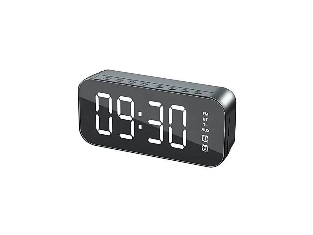 Bluetooth reproduktor s rádiem FM a hodinami (radiobudík)