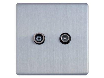 Govena luxusná zásuvka RTV koncová, brúsená oceľ