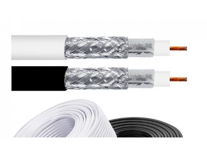 Koaxiálny kábel RG-6U/48FA 100m PVC 6,5mm biely cievka, KK32A