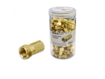 F konektor Megasat 7mm skrutkovací GOLD