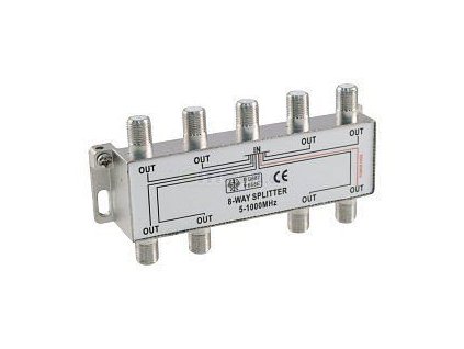 Rozbočovač TV 8xF 8x10,5 dB/18dB 1xDC