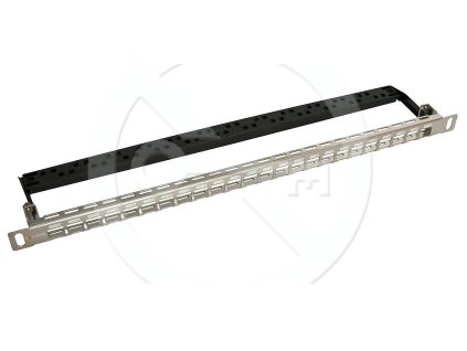 Univerzálny modulárny neosadený patch panel Solarix 24 portov nerez 0,5U SX24HDM-0-STP-SL-UNI