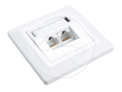 Zásuvka Solarix CAT5E UTP 2 x RJ45 pod omietku biela SX9-2-5E-UTP-WH