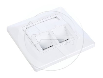 Zásuvka modulárna Solarix pre 2 keystony pod omietku biela SX9-2-0-WH