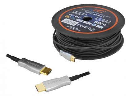 Kábel LTC HDMI-HDMI OPTICAL 50m, 2,0 V, 4K 60HZ, zlaté konektory