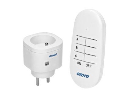 Bezdrôtová zásuvka s diaľkovým ovládaním ORNO OR-GB-440, 1+1, biela