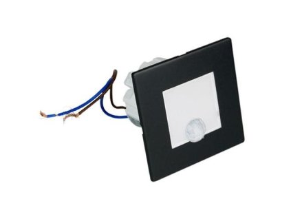 DPM Schodiskové orientačné svietidlo s PIR čidlom, 4000K štvorec, čierna