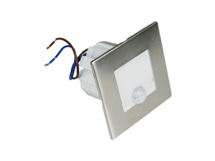 DPM Schodiskové orientačné svietidlo s PIR čidlom, 4000K štvorec, strieborná