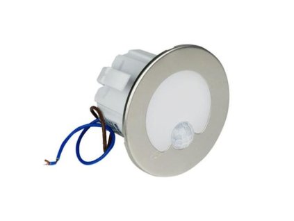 DPM Schodiskové orientačné svietidlo s PIR čidlom, 4000K kruh, strieborná