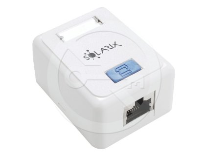 Zásuvka Solarix CAT5E STP 1 x RJ45 na omietku biela SX108-5E-STP-WH