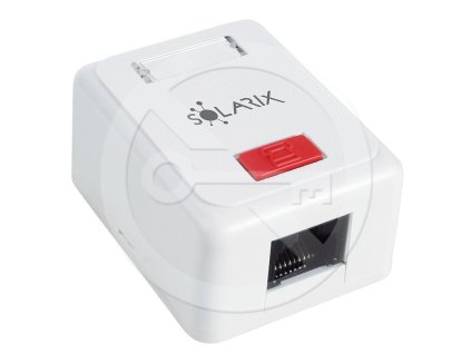 Zásuvka Solarix CAT5E UTP 1 x RJ45 na omietku biela SX108-5E-UTP-WH