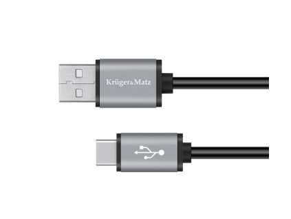 Kábel USB Kruger&Matz KM1240 USB-C/USB-C 1,8 m čierny