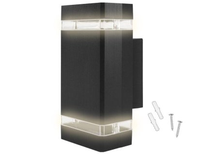 Vonkajšie svietidlo nástenné LTC L014, GU10, IP54, hliník, čierna