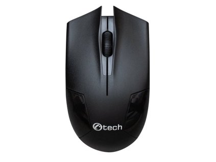 Myš C-TECH WLM-08, čierna, bezdrôtová, 1200DPI, 3 tlačidlá, USB nano receiver