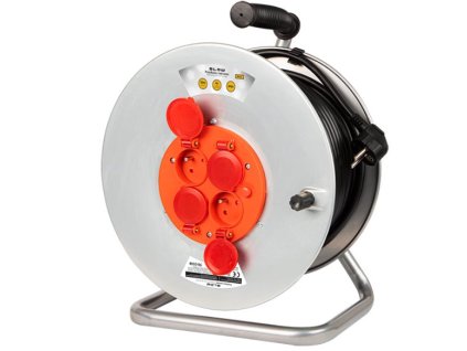 Predlžovací prívod BLOW PR-61, 50m, 4x zásuvka, kovový bubon, 3x2,5, IP44