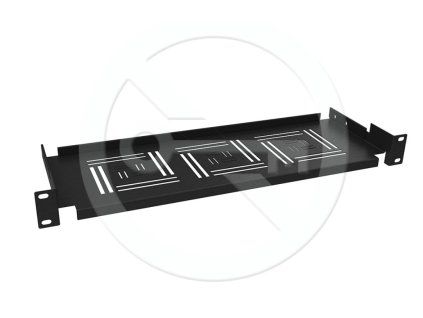 Solarix Police 19" 1U 150mm ukladacie plato BK úchyt na prednej lišty UP-01-B