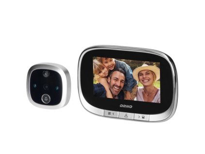 Digitálne dverové kukátko s kamerou ORNO OR-WIZ-1108, 4,3" LCD, strieborná