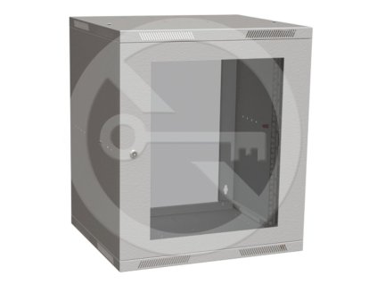 Rozvádzač nástenný skladaný SENSA LITE 12U 450mm, dvere sklo, RAL 7035, SENSA-L-12U-545-11-G