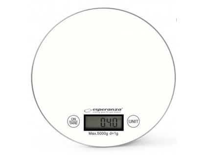 Kuchynská váha Esperanza Mango 5kg/1g, biela, guľata