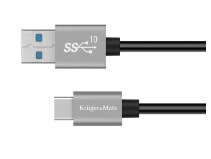 Kábel USB Kruger&Matz KM1263 USB/USB-C 10Gbps 1m čierny