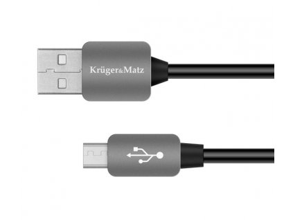 Kábel USB Kruger&Matz KM0324 USB/USB-micro 1m čierny
