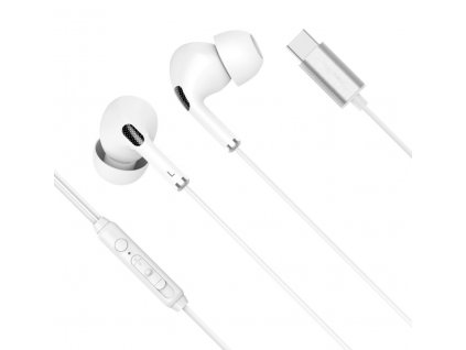 Slúchadlá Kruger&Matz KMPC1-W do uší s mikrofónom, USB-C, biela