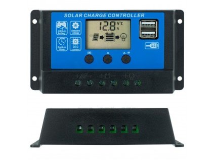 FVE Solárny regulátor PWM VOLT 12-24V/10A+USB pre Pb batérie