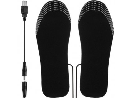 Elektricky vyhrievané vložky do topánok Trizand 19702, USB, vel. 35-40 čierne