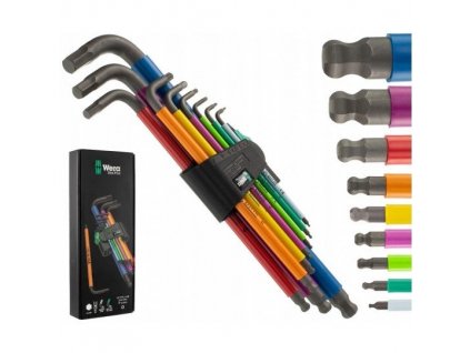 Súprava imbusových kľúčov 1,5-10 190mm Wera 950/9 Hex-Plux Multicolour, 9dielna