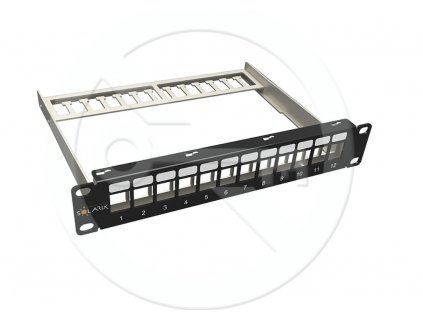Patch panel Solarix 10&quot; modulárny neosadený 12 portov 1U SX12M-0-STP-BK-UNI-N-10