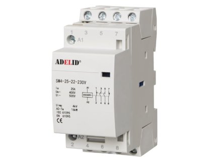 Adelid SM4 25-22-230V Modulárny stýkač 25-22 230V 25A 4Z 3fázový 2NO 2NC