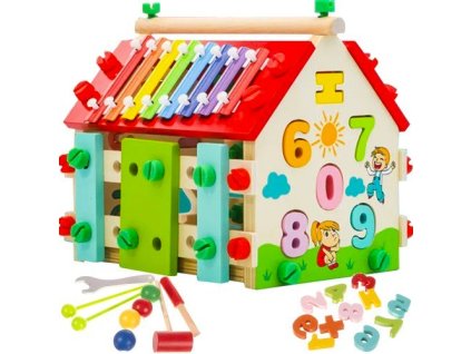 Montessori multifunkčný drevený domček Kruzzel 22564